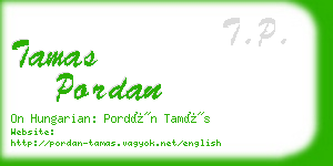 tamas pordan business card